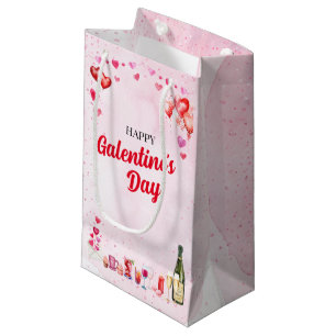Watercolor Galentine's Valentine's Day Party Small Gift Bag