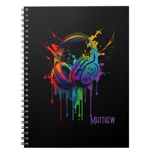 Watercolor Gaming Headset Graphic Personalized Notebook