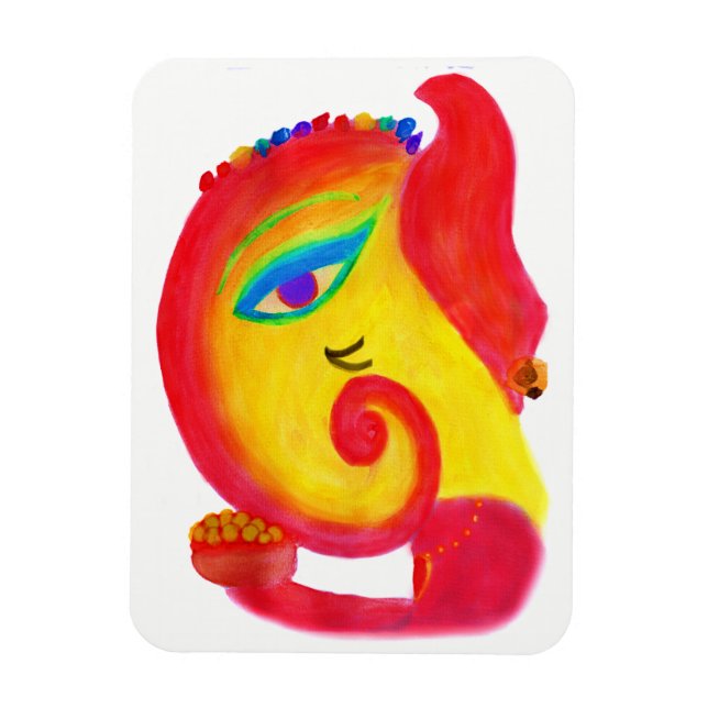 Watercolor Ganesha Magnet (Vertical)