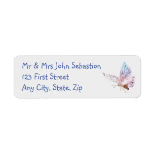 Watercolor Garden Butterfly Art Label