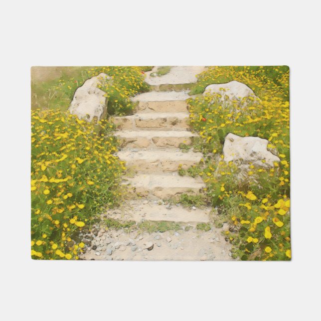 Watercolor garden doormat (Front)