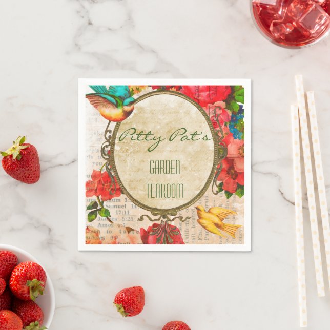 Watercolor Garden Floral Napkins (Insitu)