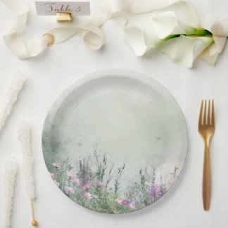 Watercolor Garden Floral Paper Plates