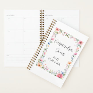 Watercolor Garden Floral Personalized Planner