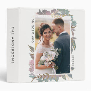 Watercolor Garden Floral Wedding Photography Album 3 Ring Binder