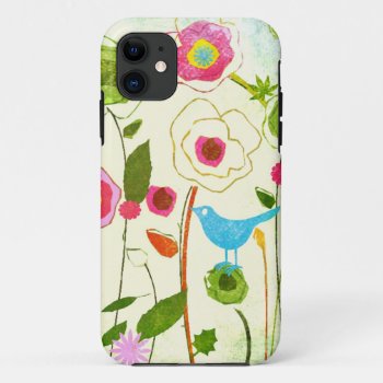 Watercolor Garden Flowers Iphone 11 Case by kitandkaboodle at Zazzle