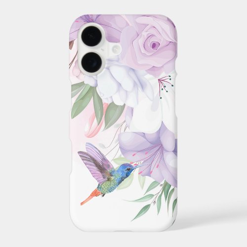 Watercolor Garden Flowers Hummingbird Bird iPhone 17 Case