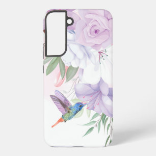 Watercolor Garden Flowers Hummingbird Bird Samsung Galaxy S22+ Case