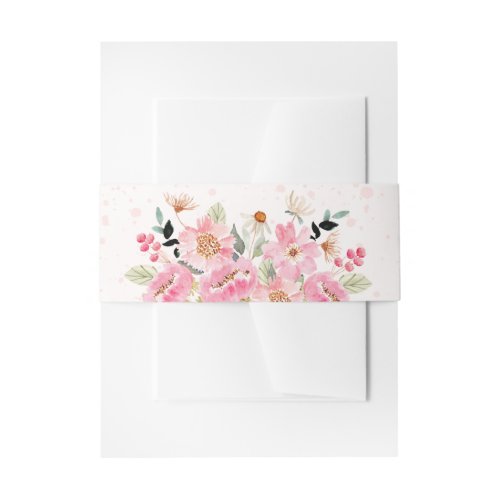 Watercolor Garden Flowers Invitation Belly Band