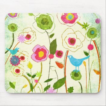 Watercolor Garden Flowers Mouse Pad by kitandkaboodle at Zazzle