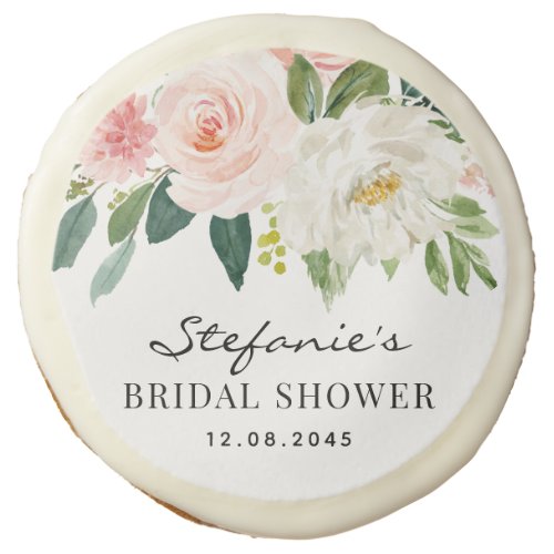 Watercolor Garden Flowers Spring Bridal Shower Sugar Cookie