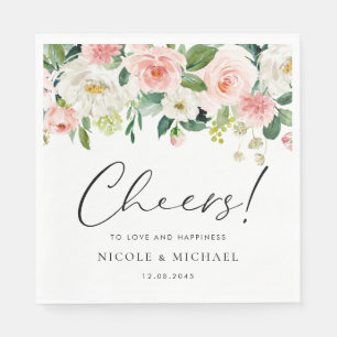 Watercolor Garden Flowers Spring Wedding Napkins