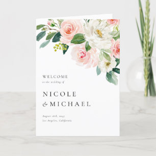 Watercolor Garden Flowers Spring Wedding Program