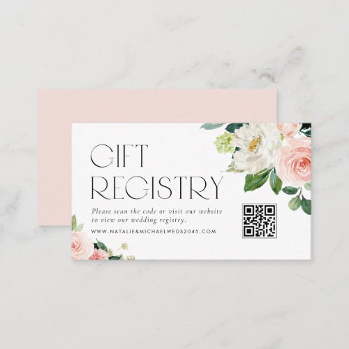 Watercolor Garden Flowers URL Wedding Registry Enclosure Card