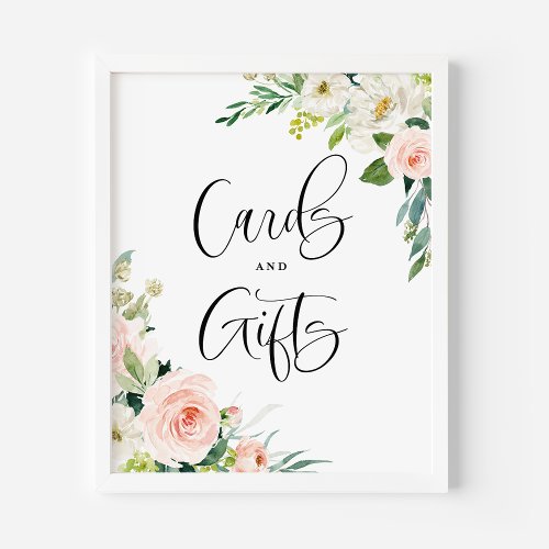 Watercolor Garden Flowers Wedding Cards and Gifts Poster