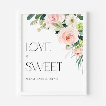 Watercolor Garden Flowers Wedding Love Is Sweet Poster by misstallulah at Zazzle