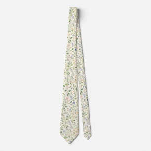 watercolor Garden Flowers Wildflower Spring Meadow Neck Tie