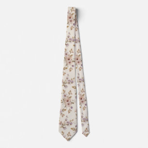 watercolor Garden Flowers Wildflower Spring Meadow Neck Tie