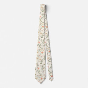 watercolor Garden Flowers Wildflower Spring Meadow Neck Tie