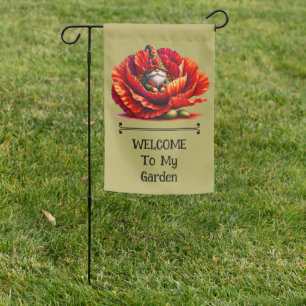 Watercolor Garden Gnome Garden Flag