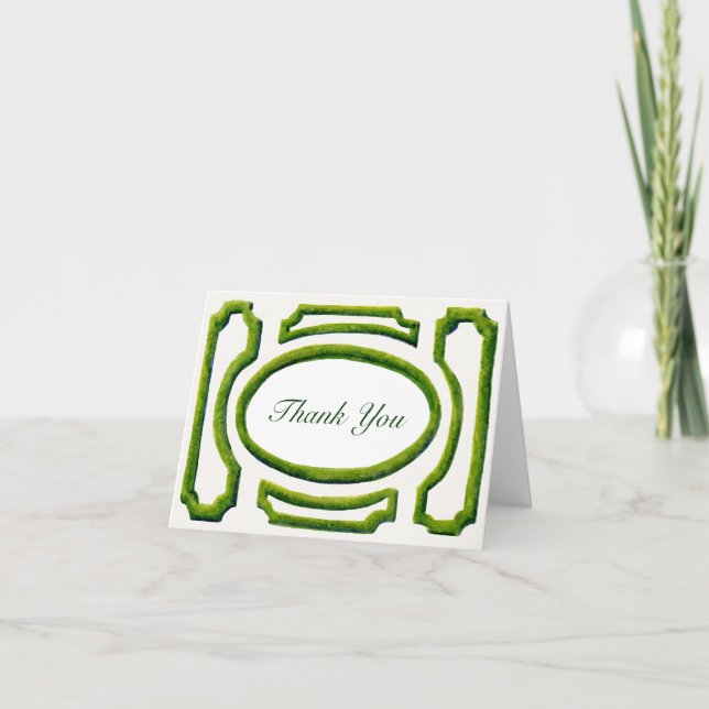 Watercolor Garden Hedge Thank You Folding Card (Front)