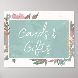 Watercolor Garden Mauve Floral Cards & Gifts Sign