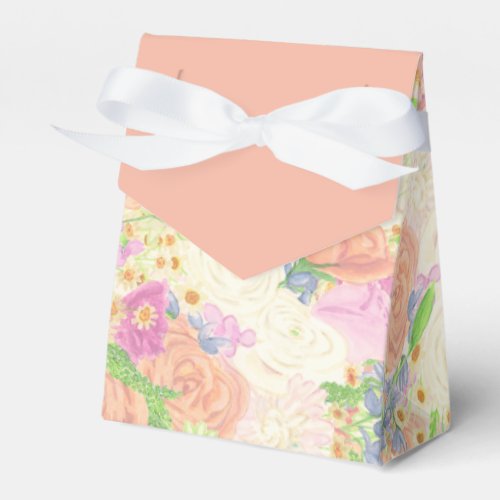 Watercolor Garden Party Floral Wedding Crest Favor Boxes