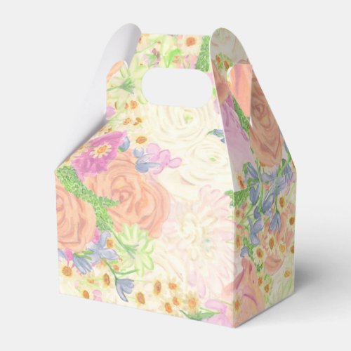 Watercolor Garden Party Floral Wedding Crest Favor Boxes