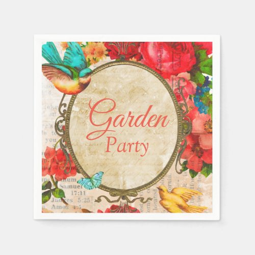 Watercolor Garden Party Napkins