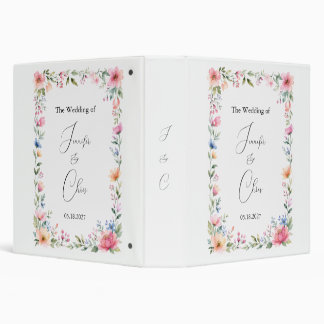 Watercolor Garden Personalized Wedding Binder