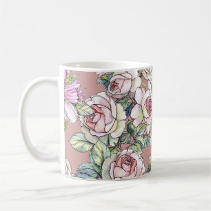 Watercolor Garden: Rose Tulip Elegance. Coffee Mug