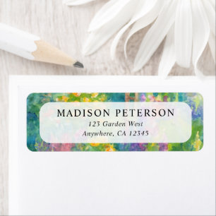 Watercolor Garden Themed Wedding Return Address Label