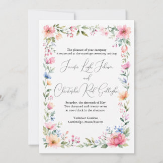 Watercolor Garden Wedding Invitation