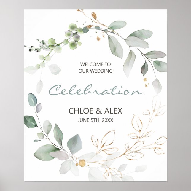 Watercolor Garden Wedding Poster (Front)