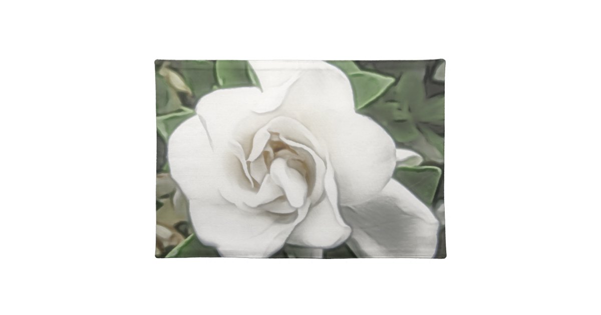 watercolor gardenia placemat zazzle