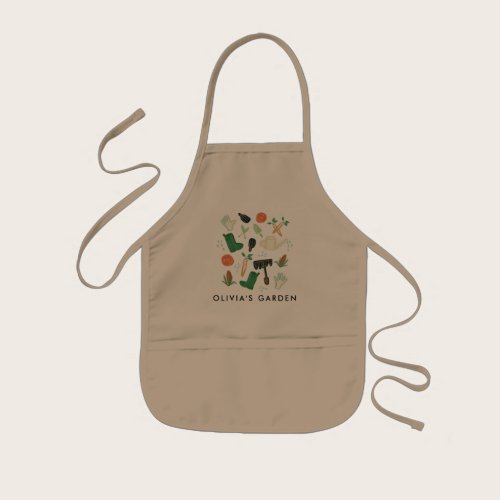Watercolor Gardening Personalized Kids' Apron