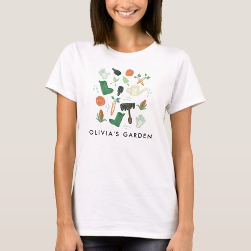 Watercolor Gardening Personalized T_Shirt