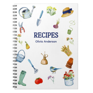 Watercolor Gardening Recipe Notebook