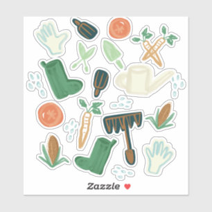 Watercolor Gardening Sticker