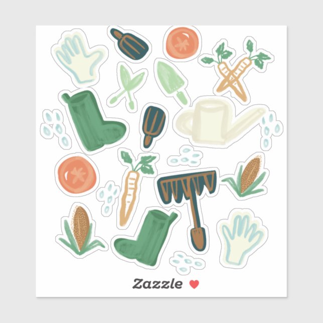 Watercolor Gardening Sticker (Sheet)