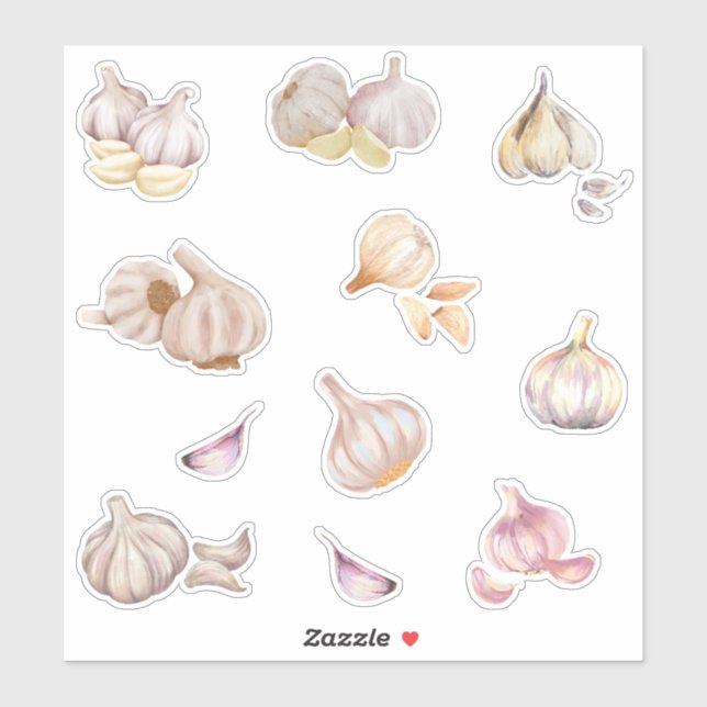 Watercolor Garlic  Sticker (Sheet)