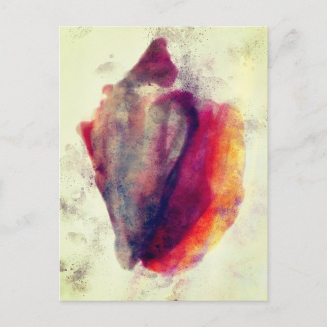 Watercolor Gastropod Burgundy Gold Snail Shell Postcard (Front)