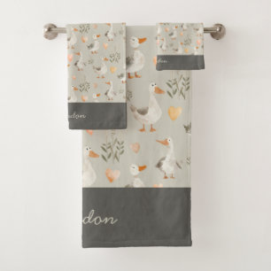 Watercolor Geese - Customizable Towel Set