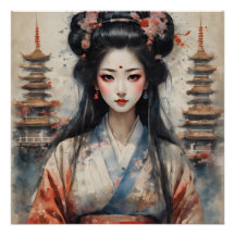 Watercolor Geisha no 2