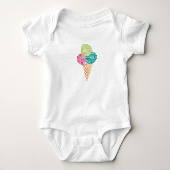 Watercolor gelato baby onsie baby bodysuit (Front)