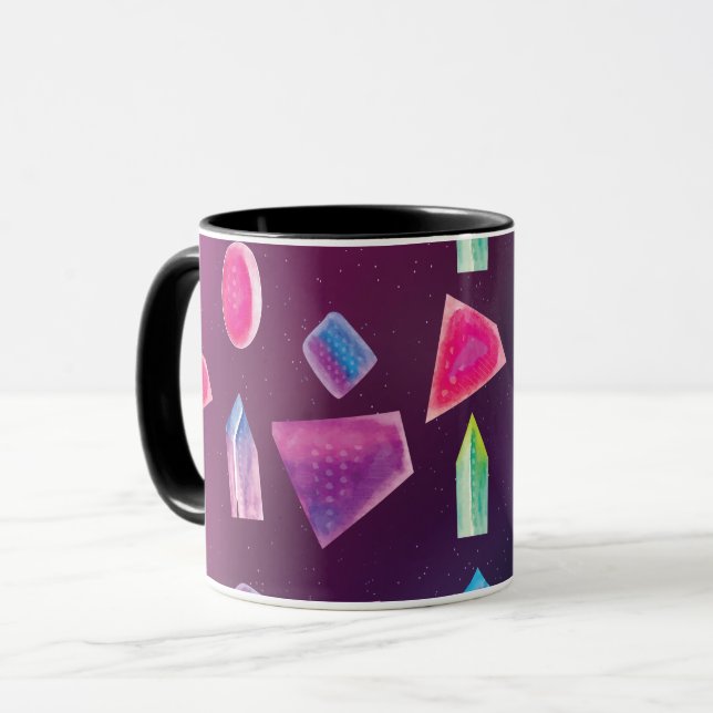 Watercolor Gems Colorful Galaxy Colors Mug (Front Left)