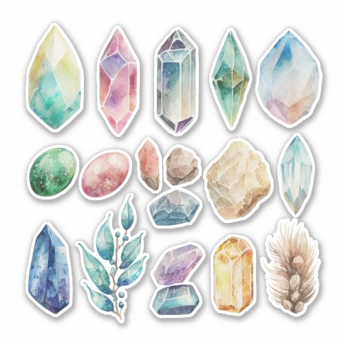 Custom Vinyl Stickers 4 Watercolor Gemstone Gems Vinyl Sticker