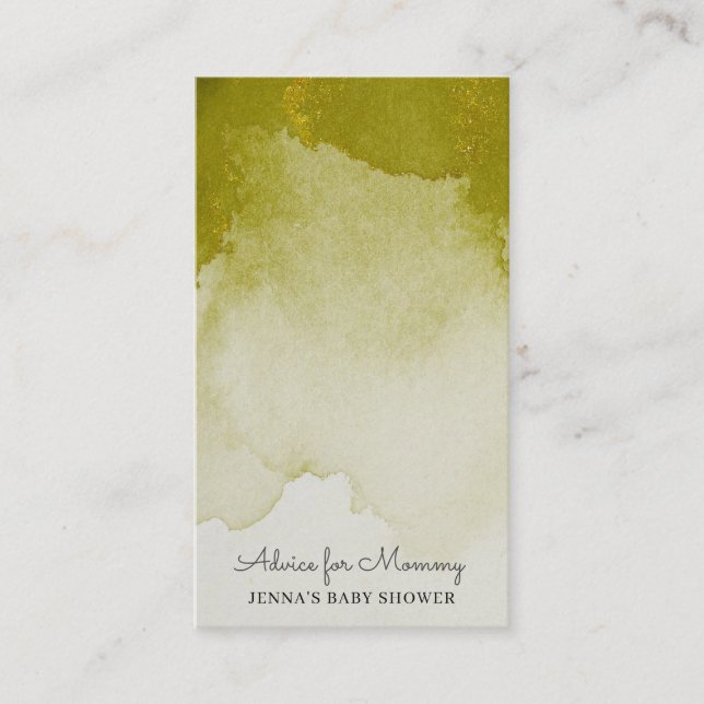 Watercolor gemstone green Baby Shower Advice Enclosure Card (Front)