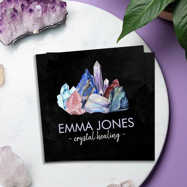 Watercolor gemstones - crystals business card (Creator Uploaded)