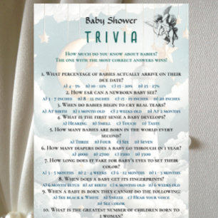 Watercolor Gender Neutral Baby Shower Trivia Game